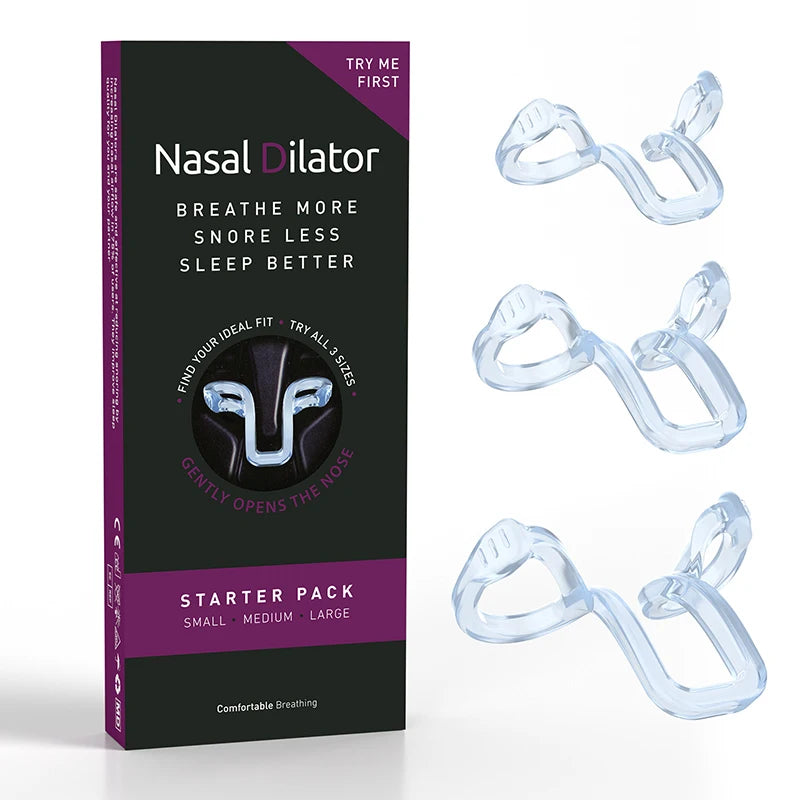 3-Size Nasal Dilator Anti-Snoring Device – Soft Silicone Nose Clip for Better Sleep & Improved Airflow