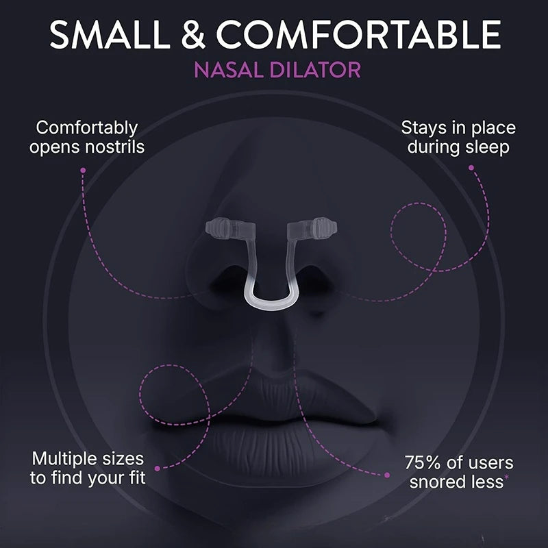 3-Size Nasal Dilator Anti-Snoring Device – Soft Silicone Nose Clip for Better Sleep & Improved Airflow