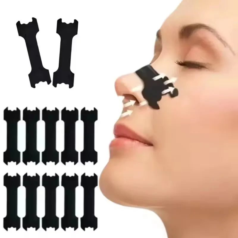 Black Nasal Breathing Strips – Anti-Snore Nose Patches for Better Sleep