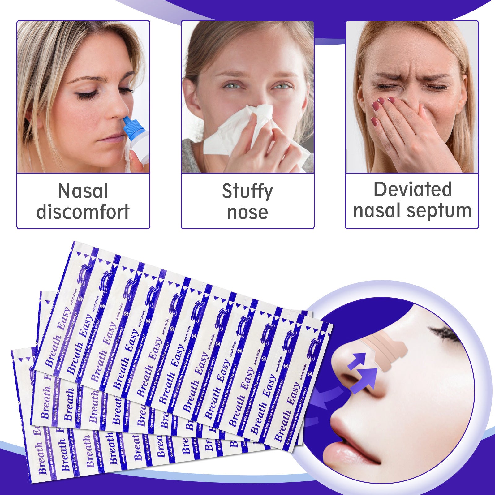 New Smooth Sleep Nose Stickers Relieve Nasal Plaster